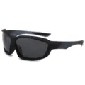 Outdoor cycling polarized sunglasses for men and women, black frame anti-UV fishing glasses - Black Frame Grey Temple Grey Lens (Polarized)