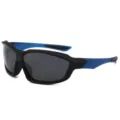 Outdoor sports cycling polarized sunglasses black frame blue temple dark grey lens variant - Black Frame Blue Temple Grey Lens (Polarized)