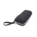 Portable black hard shell glasses case with woven texture and zipper closure design. - EVA Zipper Case