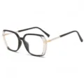 Stilvolle Damen Blaulichtfilter Brille, schwarzer transparenter Glitzer Fassung SKU - Schwarzer Transparenter Rahmen Blaulichtfilter-Gläser