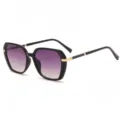 Modische schwarze quadratische Sonnenbrille mit violetten Farbverlaufgläsern und Akzenten. - Schwarzer Rahmen Grau Verlaufsgläser