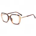 Modische Damen Blaulichtfilter Brille mit Schildpatt Rosa Rahmen und glitzernden Buegeln. - Schildpatt-Tee-Rahmen Blaulichtfilter-Gläser
