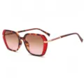 Modische metallverbindende große quadratische Sonnenbrille mit Schildpattrahmen und Gläsern. - Schildpatt-Rot-Rahmen Tee Rosa Gläser