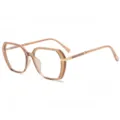 Modische Damen Blaulichtfilter Brille stilvoller polygoner Rahmen Freizeit Accessoire - Teerahmen Blaulichtfilter-Gläser