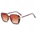 Modische Oversize-Sonnenbrille mit braunen Farbverlaufslinsen und schicken Metallbügeln. - Brauner Schildpattrahmen Teegläser