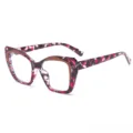 Dames blauwlicht filter bril groot montuur TR optisch schildpad patroon trendy mooi - Paars Schildpad Koffie