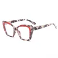 Trendy schildpad rood kleurblock groot montuur blauwlicht filter bril voor vrouwen mode. - Gedempt Schildpad Rood