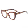 Vrouwen blauwlicht filter bril groot geometrisch montuur schildpad contrast - Bruin Schildpad Koffie