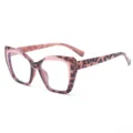 Blauwlichtfilter bril voor vrouwen, groot schildpad montuur geometrische optik stijl. - Roze Schildpad Roze