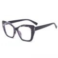 Trendy large frame blue light blocking glasses for women, stylish tortoiseshell color. - Gray Tortoise Black