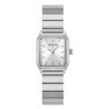 Silberne quadratische Quarzuhr für Damen mit Metallarmband, eleganter modischer Zeitmesser. - 522 Weiße Damenquarzuhr