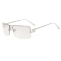 Heren en vrouwen stijlvolle vierkante metalen zonnebril trendy UV bescherming bril - Zilveren Frame Gradiënt Zilveren Lens