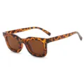 Vintage Schildpad Kleine Vierkante Zonnebril voor Vrouwen Trendy Cat Eye Zonnebril - Luipaard Frame / Theekleurige Lenzen