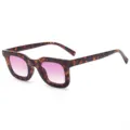 Retro tortoiseshell cat-eye sunglasses with gradient pink lenses for women fashion trend. - Tortoiseshell Frame Gradient Purple Lenses