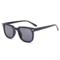Modieuze vierkante zonnebril voor dames en heren retro minimalistische zwarte glazen. - Zwart Frame Grijze Lenzen