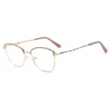 Dames Vrouwen Metaal Kattenoog Blauwlicht Bril Chic Getwist Montuur Prachtig - Goud-Bruin