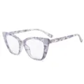 Dames kattenoog blauwlichtfilter bril stijlvol TR-montuur grijs gemarmerd hoofdaanzicht - Grijs Schildpad
