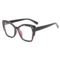 Stijlvolle oversized schildpad bril voor dames, blauwlichtwerend TR montuur trendy. - Schildpad & Zwart