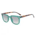 Vintage vierkante zonnebril voor dames en heren, groene montuur met verlooplenzen. - Groen Frame Paars Verloop Glazen