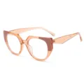 Modieuze oversize TR-montuur blauwlichtwerende bril voor dames, stijlvolle modieuze brillen. - Champagne Koffie