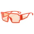 Chique oranje oversized futuristische zonnebril voor dames en heren, trendy stijl - Oranje Montuur Licht Thee Glas
