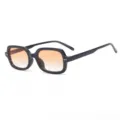 Retro vierkante zonnebril voor heren en dames, stijlvol zwart montuur met oranje glazen. - Zwart Frame Gradiënt Oranje Lens