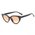 Retro cat eye zonnebril voor dames stijlvol zwart montuur verlooplenzen zonbescherming - Zwart Frame Gradiënt Oranje Lens