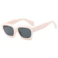 Trendy polyonale onregelmatige zonnebril voor dames en heren, mode street style zonnebrillen. - Beige Frame Zwart Grijze Lens