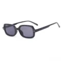 Retro zwarte vierkante zonnebril voor heren en dames vintage kleine montuur brillen. - Zwart Frame Grijze Lenzen