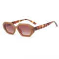 Lunettes de soleil rétro polygonales pour femmes et hommes, verres dégradés tendance chic. - Thé à la gelée