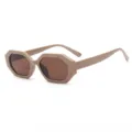 Lunettes de soleil carrees retro pour femmes, petites lunettes vintage tendance mode. - Monture Café Verres Thé