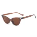 Dames mode kattenoog zonnebril bruin transparant montuur straatstijl vintage brillen - Transparante Donkere Thee
