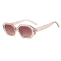 Lunettes de soleil polygonales tendance pour femmes et hommes, verres dégradés, monture. - Thé Champagne