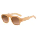 Grote oversized zonnebril met platte bovenkant voor dames en heren, modieuze retro brillen. - Oranje Frame Thee Gradiënt Lens