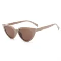 Lunettes de soleil chat triangulaires beiges rétro pour femmes, petites montures élégantes. - Monture Café Verres Thé