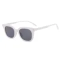 Stylish white square sunglasses for men and women, vintage UV protection sun glasses variant. - White Frame Gray Lens