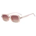 Pink square frame sunglasses with gradient lenses, stylish vintage eyewear for daily wear. - Champagne Tea