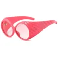 Moderni occhiali da sole rotondi alla moda per donna e uomo, protezione solare rosa chic. - UV400 protezione dai raggi UV / Montatura Rosa Lenti Rosa Sfumato