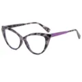 Donna occhiali luce blu gatto alla moda tendenza lenti trasparenti montatura ottica - Montatura Screziata Viola