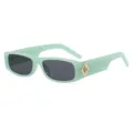 Trendy mintgroene vierkante zonnebril voor dames en heren, stoere retro UV400 oogzorgbril. - Groen Frame Grijze Lens