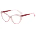Occhiali anti luce blu cat-eye alla moda con montatura rosa trasparente elegante. - Montatura Rosa