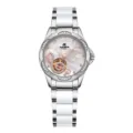 Montre automatique femme ceramique AKDPN blanche argent acier inoxydable variante - Céramique Argent