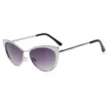 Chic Cat Eye Metal Blue Light Blocking Glasses Fashion Women Optical Frame Eyewear - Silver Frame Gray Lens