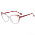 Transparante kattenoog bril met rode pootjes stijlvolle optische montuur brillenframe - Transparant met Roze