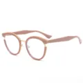 Women fashion anti-blue light glasses with TR90 and metal frame for daily wear or optical use. - Solid Coffee