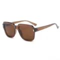 Trendy vierkante zonnebril voor heren en dames met UV-bescherming en stijlvol design. - Donker Thee Frame Thee Lenzen
