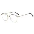 Stijlvolle metalen twist montuur blauwlichtfilter bril kattenoog voor dames chique - Goud-Zwart