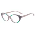 Dames blauwlicht filter bril TR90 mozaiek ovaal kattenoog optisch montuur brillen - Transparant Grijs Zwart Groen