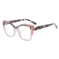 Modische Damen TR-Rahmen Blaulichtblockierende Brille quadratische optische Brille Alltag - Rosa Schildpatt & Rosa