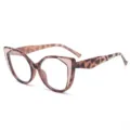 Women's Anti-Blue Light Glasses Fashion Leopard Print Cat Eye Butterfly Frame Big Optical Eyewear - Pink Leopard Print Frame with Pink